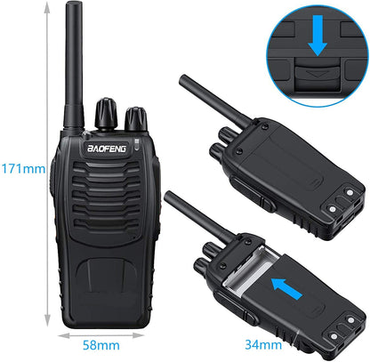 Nineaccy walkie talkie 2 way radio long range,16 Channel Portable walkie talky adult,rechargeable walkie talkies long distance Handheld Transceiver with LED light and earpiece