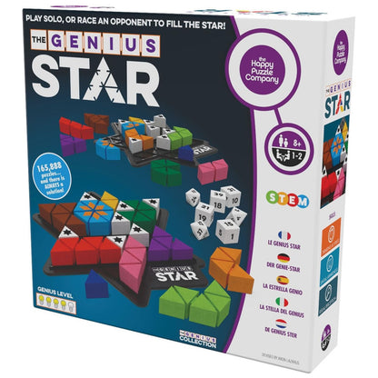 The Happy Puzzle Company The Genius Star Game - 165,000+ Puzzle Challenges for a Fun Family Board Game Night - Logic Puzzles STEM Educational Learning Resources - Smart Games for Kids & Adults Ages 8+
