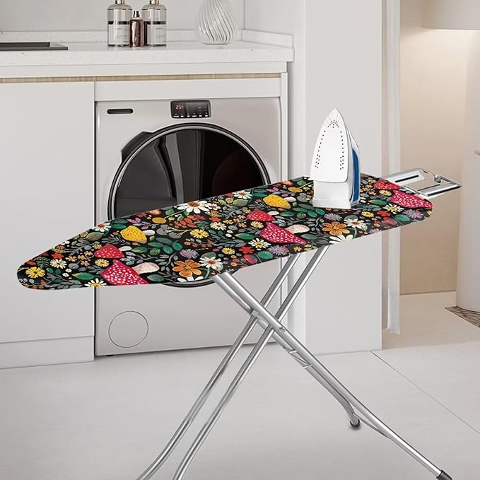 Mushroom Ironing Board Cover and Pad, Floral Ironing Board Cover, Stain