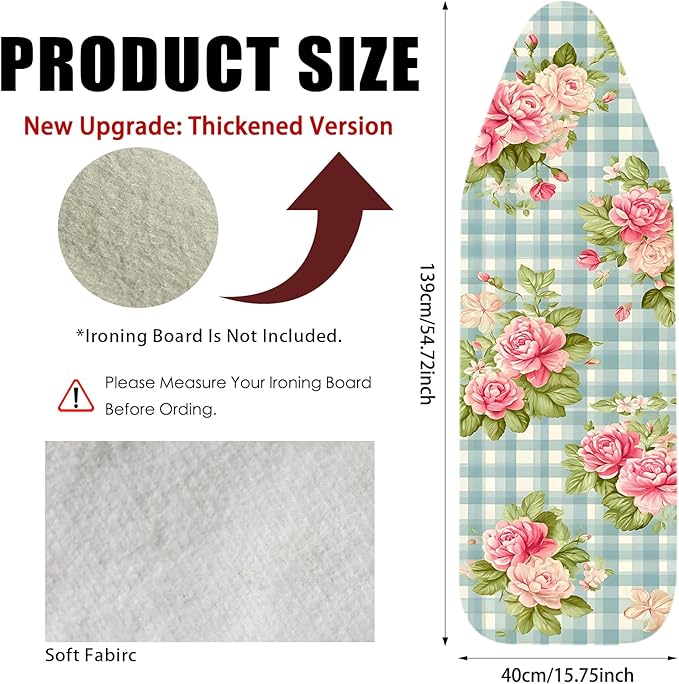 Nuxovilar Ironing Board Cover Needle Cotton 15x54 Inches | Ironing Board Cover