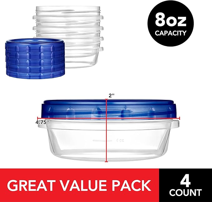 Stock Your Home 8oz Plastic Containers