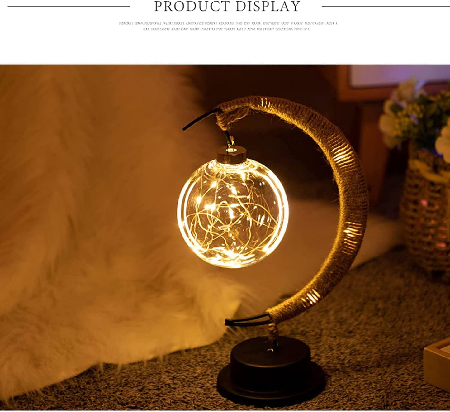 Nusogon Moon Lamp, LED Night Light for Bedroom, Crescent Moon Shape with USB Powered, Tabletop Ambient Light for Home Decor, Nursery, Kids Room | Romantic Gift, Birthday, Christmas Decoration