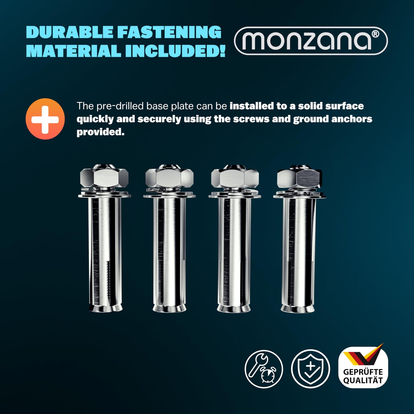 DEUBA® 3X Car Security Barrier for Driveways | Telescopic Retractable Parking Space Bollard | 3 Keys | Pre-Drilled Base Plate, Reflective Strips
