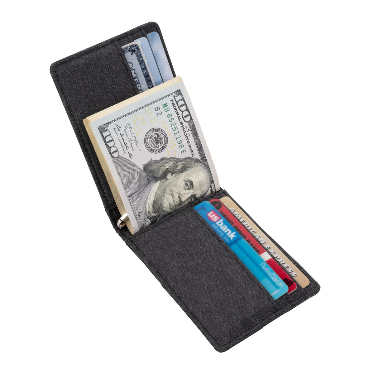 kinzd Slim Wallet with Money Clip RFID Blocking Minimalist Bifold Wallet for Men Genuine Leather Front Pocket Card Holder