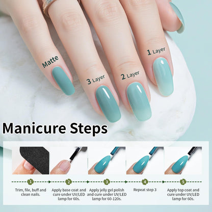 JODSONE Gel Nail Polish Kit with U V Light 32 Colors Gel Polish Nail + 4 Functional Adhesive Bottles Kit Soak Off Manicure Tools Gifts for Women