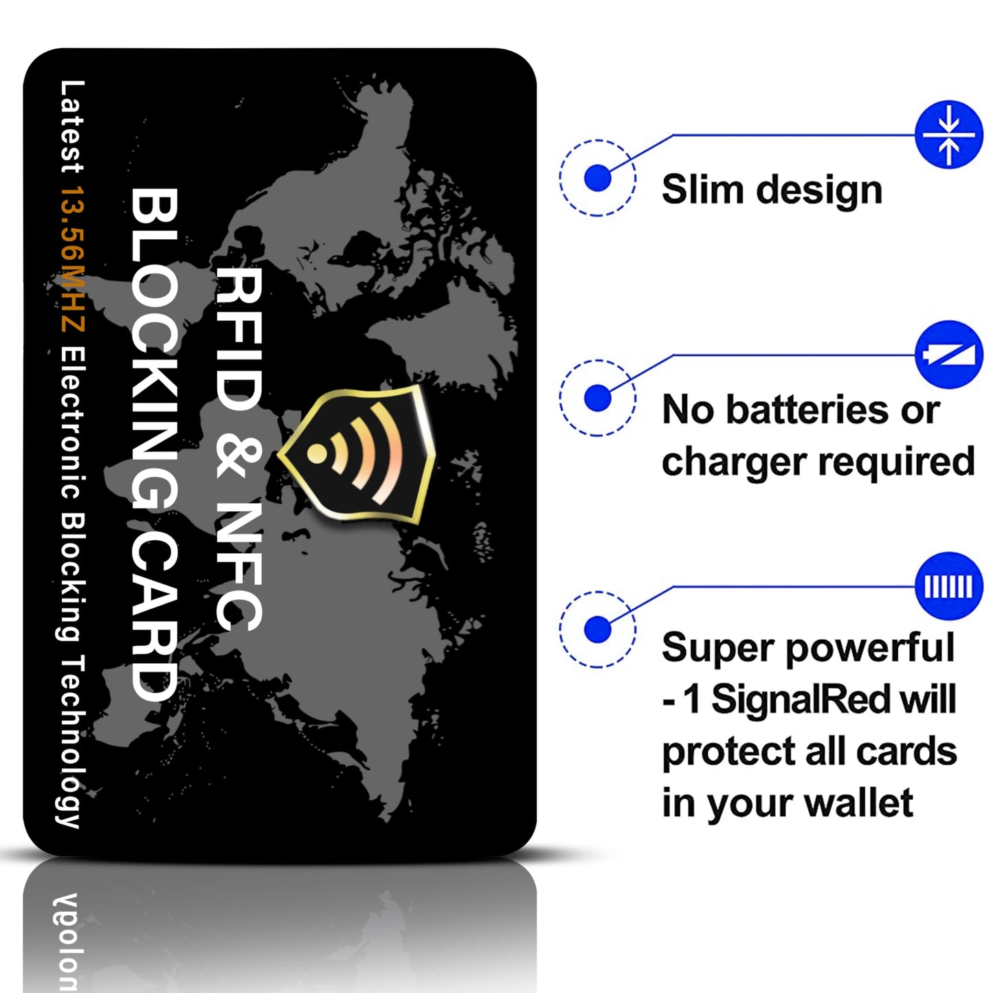 SaiTech IT 5 Pack RFID Blocking Card NFC Contactless Debit/Credit Card ATM Passport Protector ideal for Men & women slim with World map design perfectly fit in wallet(Black)