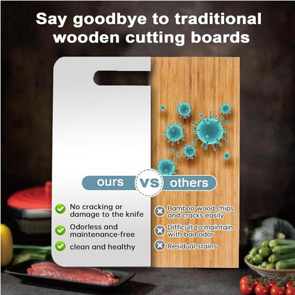 Wekayli 304 Stainless Steel Cutting Board, Non Toxic Cutting Boards for Kitchen, Dishwasher Safe and Knife Friendly Chopping Board for Meat Vegetable Fruit(15"x 11",13"x 9",10"x 6")