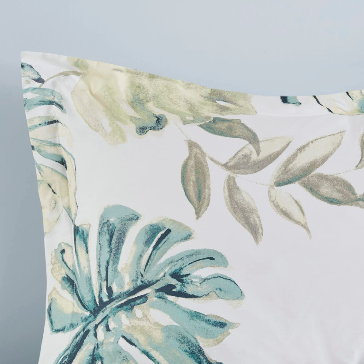 Harbor House Cozy Cotton Comforter Set - Coastal, All Season Down Alternative Casual Bedding with Matching Shams, Decorative Pillows, Lorelai, Monstera Leaf Green King(110"x96") 6 Piece