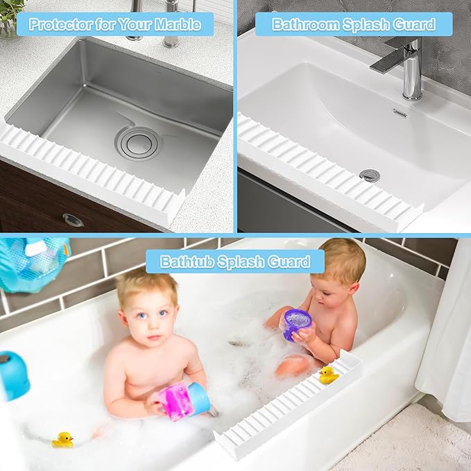 Silicone Sink Edge Protectors 4" x 24", Upgrade Kitchen Sink Splash Guards