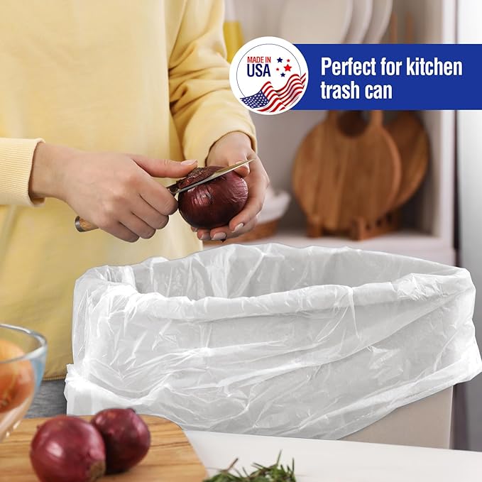 Delxo 30-33 Gallon Clear Trash Bags, Durable & Puncture-Resistant Plastic