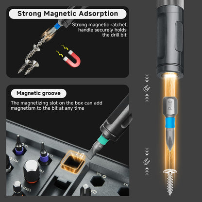 42 in 1 Magnetic Screwdriver Set, DIY Ratchet Screwdriver Set, Multi Bit Screw Drive with Storage Case, Portable Compact Repair Tool Kit for Gifts, Furniture, Computer, Bicycle