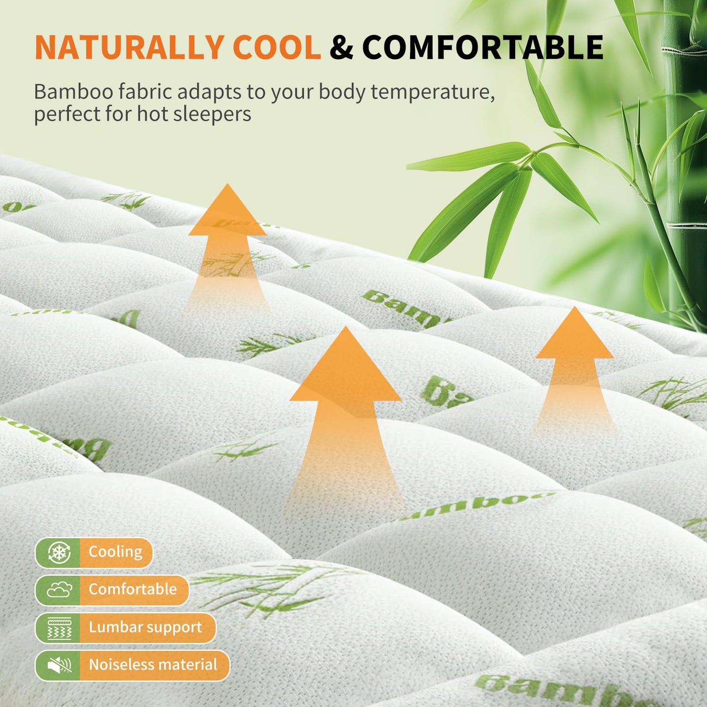 OLIXIS Mattress Topper Full, Bamboo Viscose Ultra Soft Mattress Protector with Stretchable Pockets, Cooling Pillow Top Mattress Pad Breathable, Mattress Cover for Back Pain Relief, Hot Sleepers