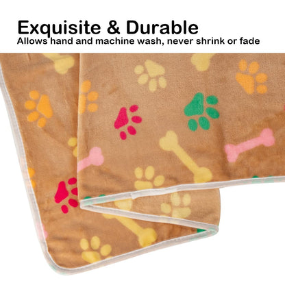 Dono 1 Pack 6 Dog&Cat Blanket, Soft Fluffy Fleece Puppy Blanket for Small Medium Large Dogs Girl, Pink Paw Print Puppy Dog Cat Warm Sleep Mat Blankets Essentials for Dogs