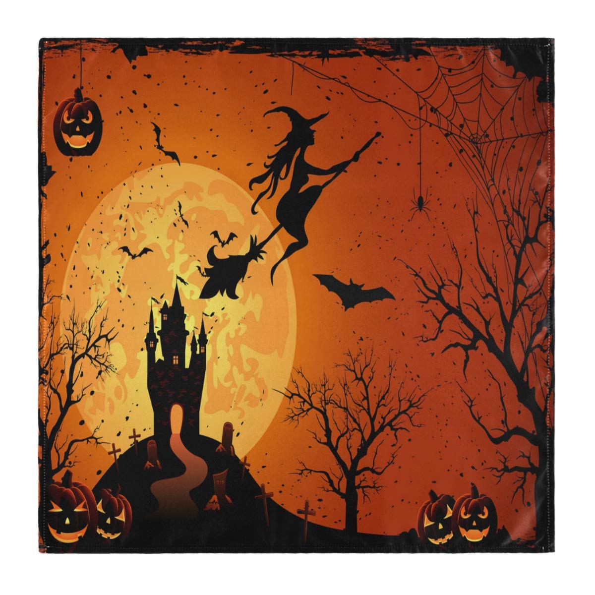 Naanle Halloween Cloth Napkins Dinner Table Napkins Set of 4, Witch Solid Washable Reusable Polyester Napkins with Hemmed Edges for Home Holiday Party Wedding Oversized 20 x 20 in