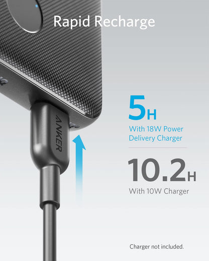 Anker Portable Charger, USB-C Portable Charger 10K with 20W Power Delivery, Power Bank (PowerCore Slim 10K PD) for iPhone 14/13/12 Series, S10, Pixel 4, and More