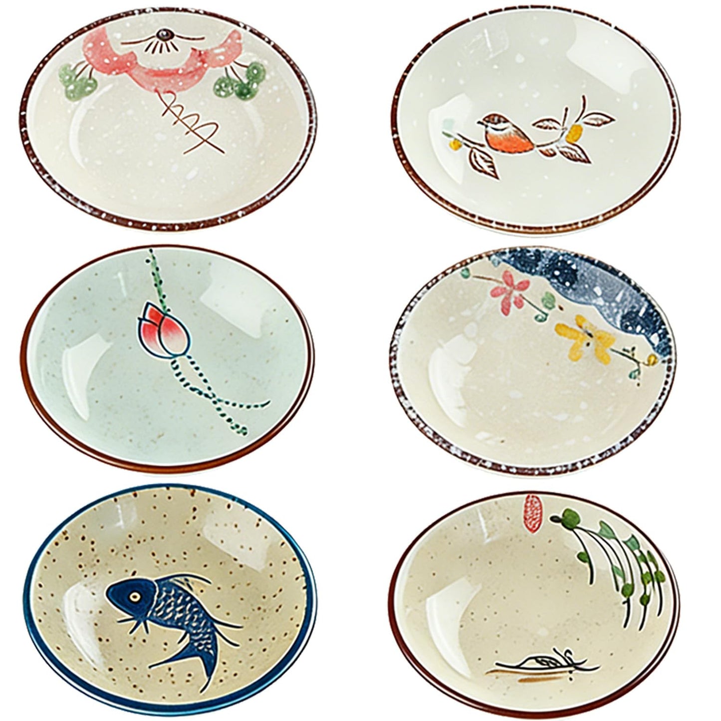 GXIQYL 6PCS Sauce Dish, Ceramic Dipping Sauce Bowls,Small Bowl,Soy Sauce Dish Dipping Sauce Bowl,Sauce Plates Tiny Bowls for Condiments Sushi Dishes Soy Sauces Ketchup Snack Side Dishes Set of 6