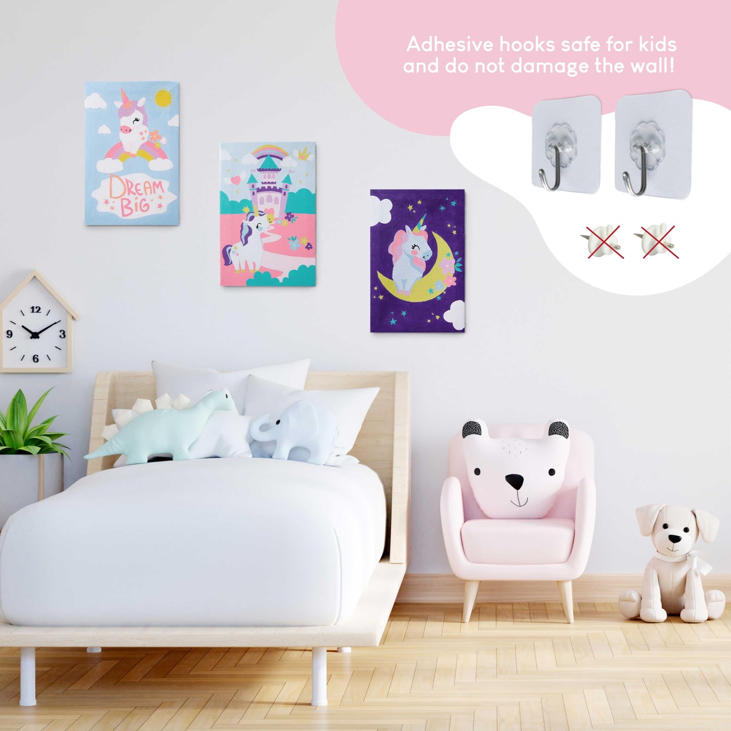 BONNYCO Paint by Numbers for Children Unicorns, Pack 3 Canvases Unicorn Gifts for Girls, Craft Kits Kids, Paint by Numbers Kits | Boys and Girls Toys, Painting Children Set | Creative Kids Gifts