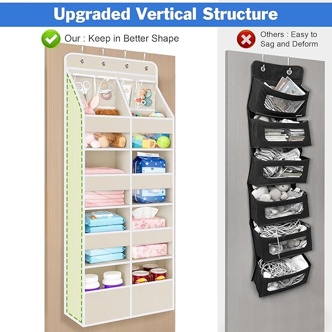 Univivi 5-Shelf Fabric Door Storage Over Door Hanging Organizer