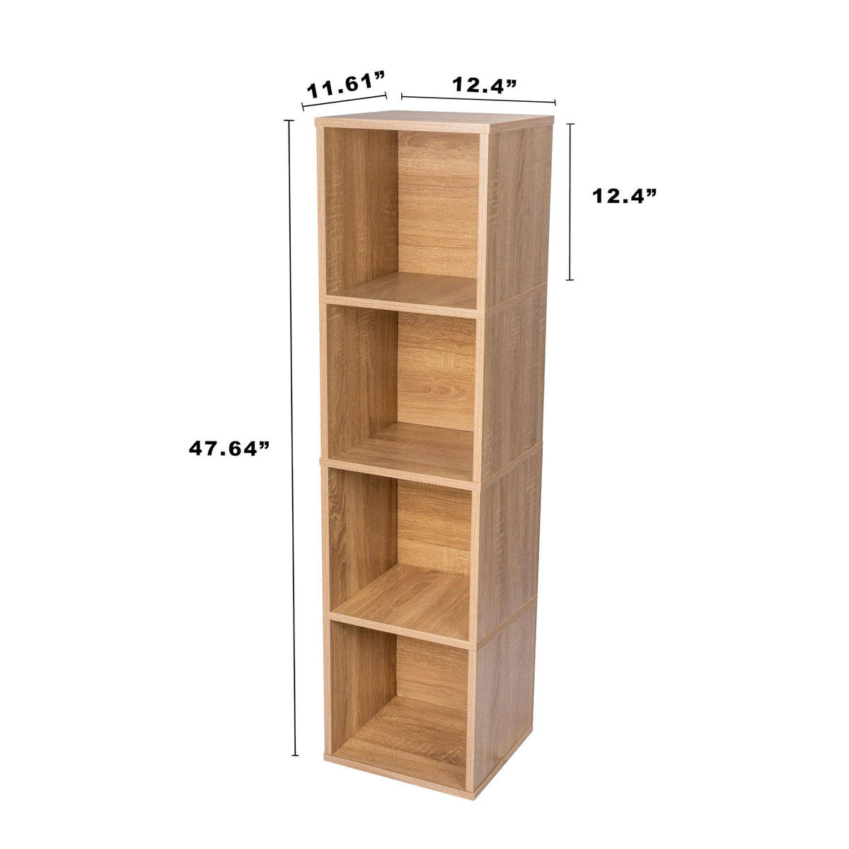 YCICI 4 Cube Storage Organizer Wooden Bookshelf, 4 Cube Shelf Bookcase, Small Bookshelf Storage Organizer, 4 Cube Storage Shelf for Bedroom, Small Bookshelf for Living Room and Office (4 Cube)