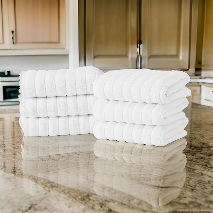 Classic Turkish Towels CTT Premium 6 Piece Hand Towels Set, 100% Turkish Cotton