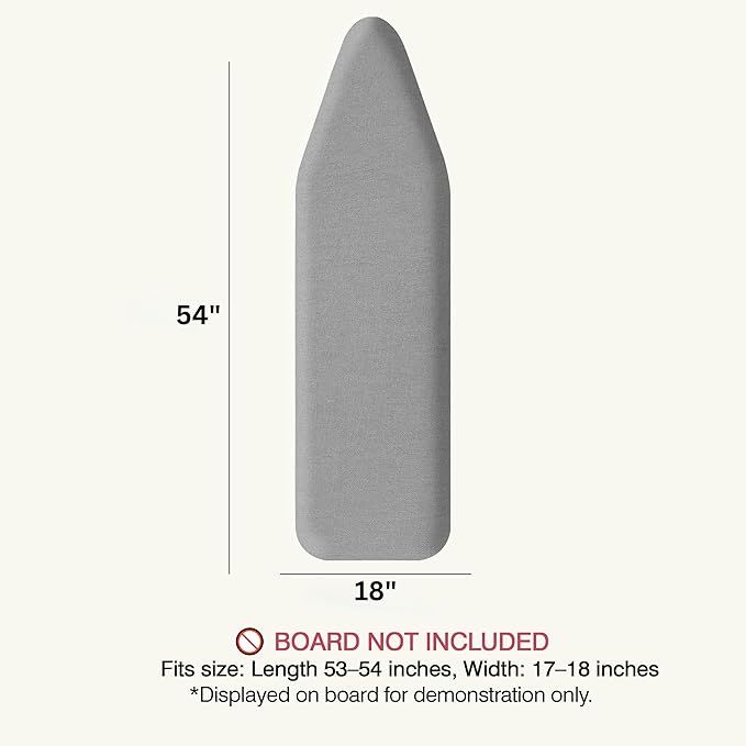 Ironing Board Cover and Pad 18"x54" Extra Thick Natural Cotton, Scorch and