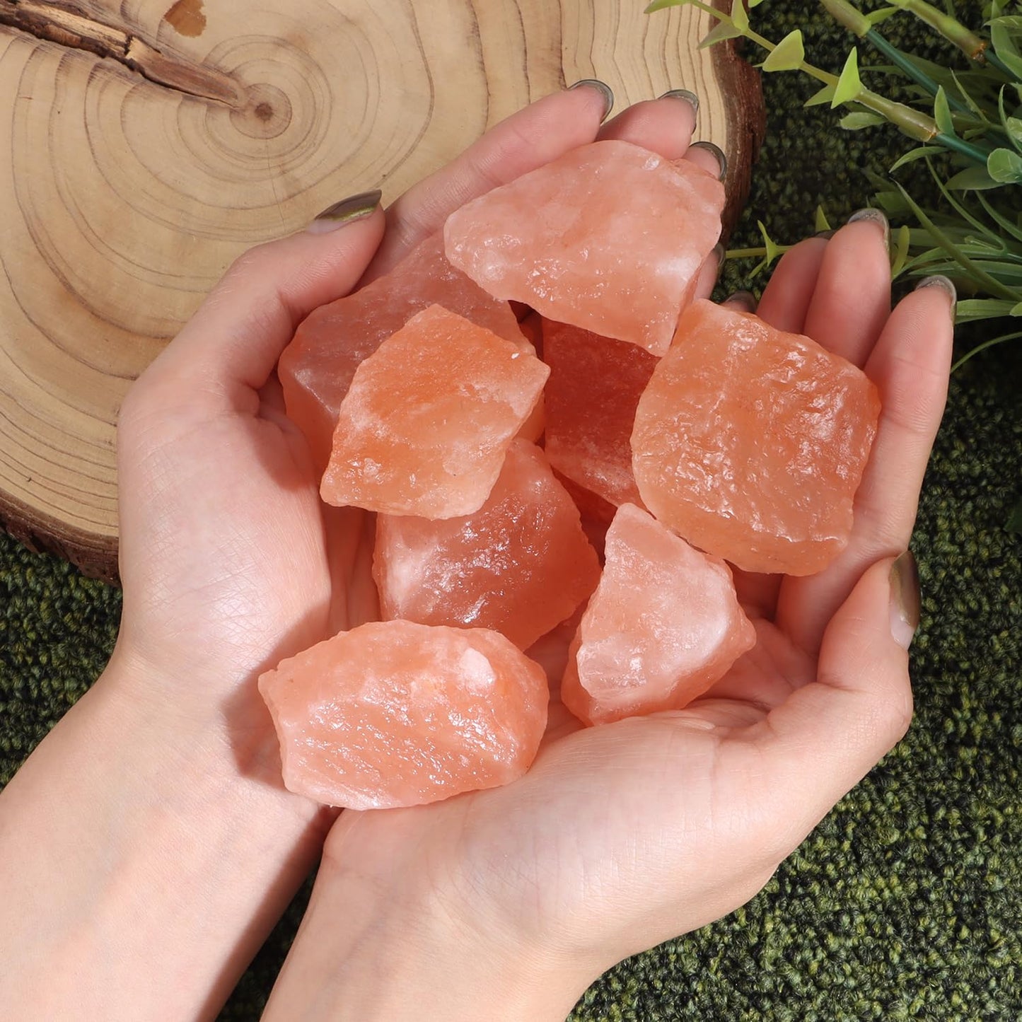 1 Lb Raw Himalayan Salt Stone Crystals, Healing Crystals Natural Rough Orange Salt Stones for Tumbling, Cabbing, Fountain Rocks, Decoration, Polishing, Wire Wrapping, Wicca & Reiki
