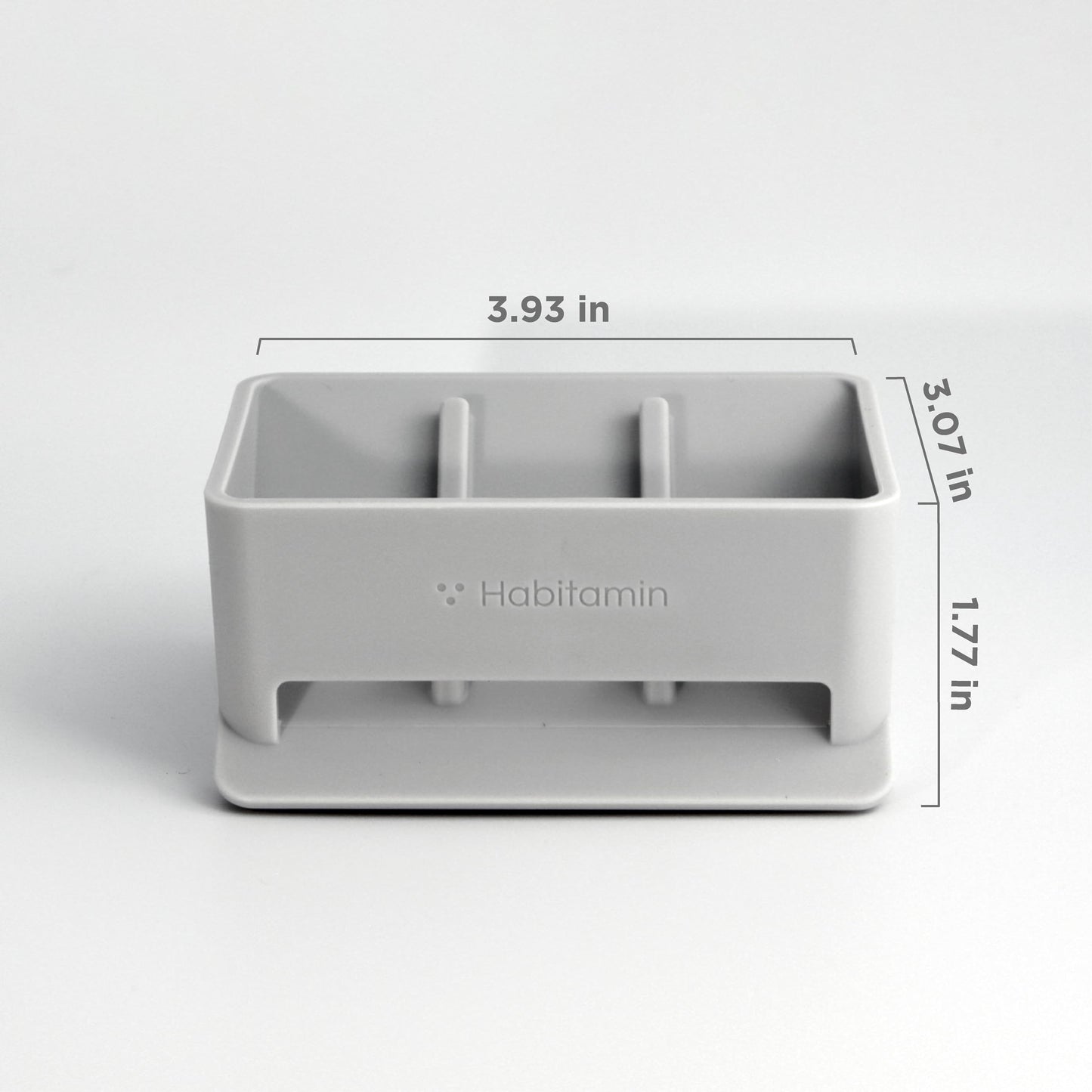 Habitamin Self-Draining Soap Dish – Fast Drying Soap Holder with 3 Suction Cups, Prevents Soap Melt & Water Buildup for Shower, Bathroom & Kitchen (Light Gray)