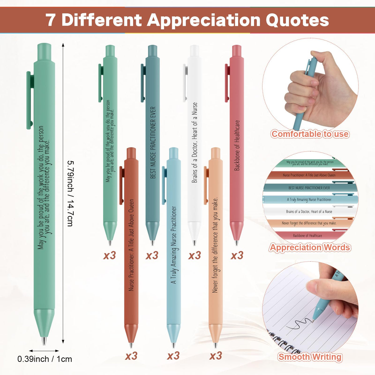 Yexiya 21 Sets Nurse Appreciation Week Gifts for Practitioner Including Positive Affirmation Ballpoint Pens Inspirational Notebooks Positive Office Gifts for Women Employee Coworker Nurses Assistant