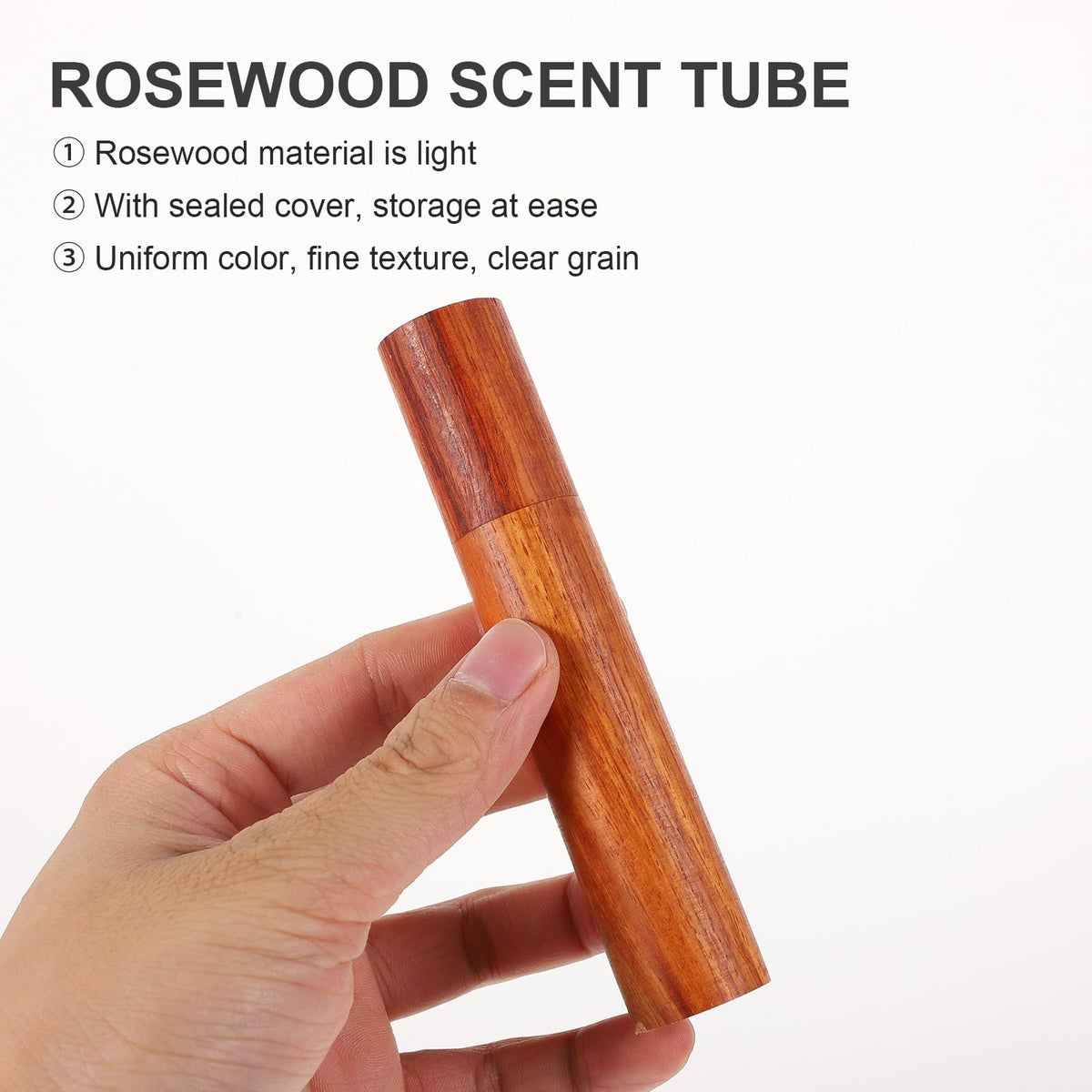 HOMSFOU Natural Incense Tube Storage Holder with Sealing Cover Portable Wooden Incense Stick Storage Tube for Home Decor and Travel Compact 4.92X3.30X0.82 Inch