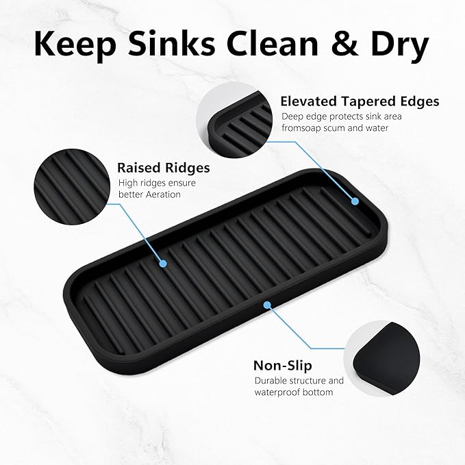 Silicone Sponge Holder Kitchen Sink Organizer Tray Dish Caddy Soap Dispenser