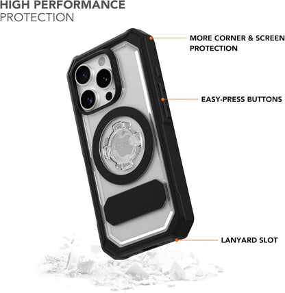 Rokform Rugged Case Compatible with iPhone 16 Pro Max, Magnetic Cover (Black)