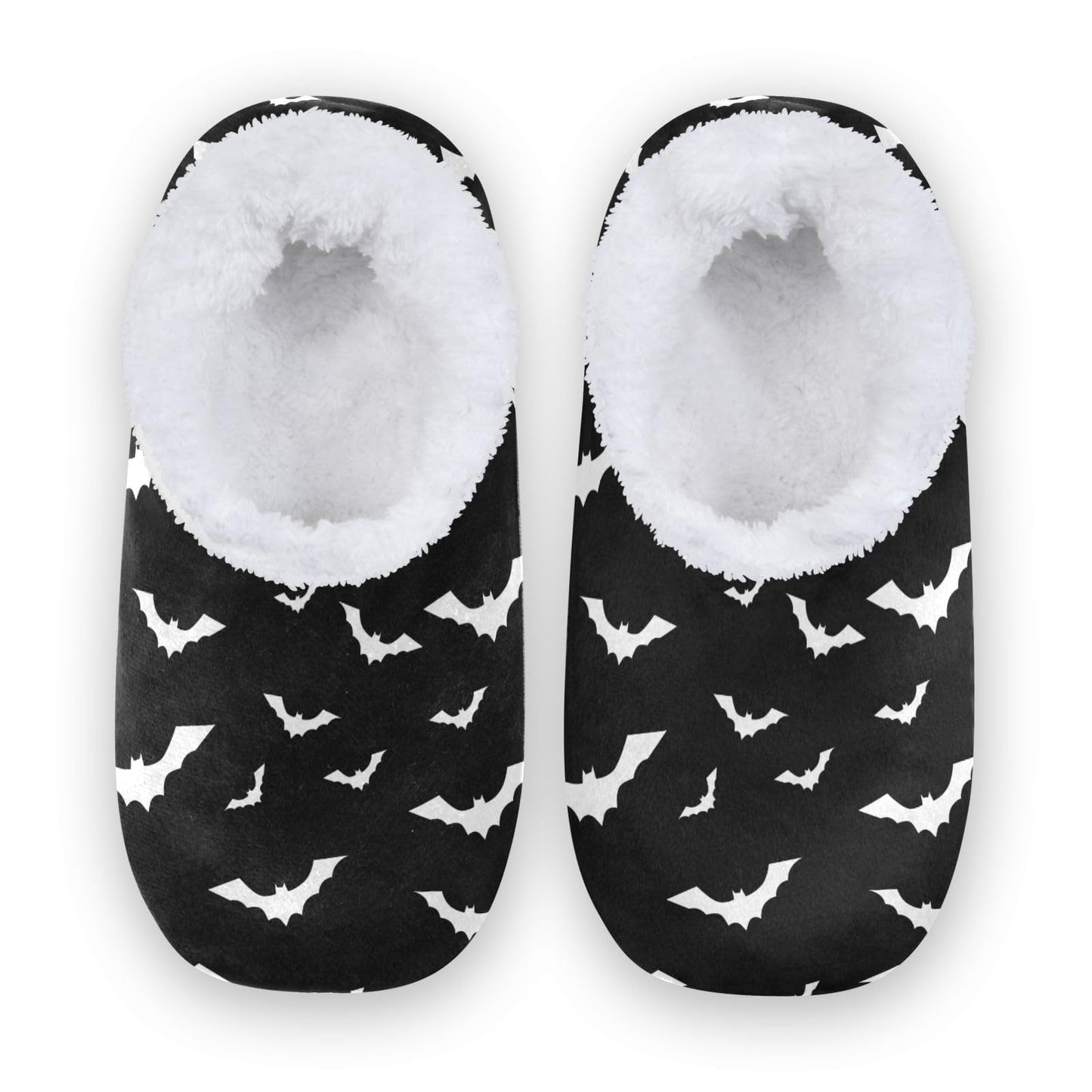Umidedor Halloween Bats House Slippers Fuzzy Memory Foam Soft Slipper Socks for Woman Men, M Multi