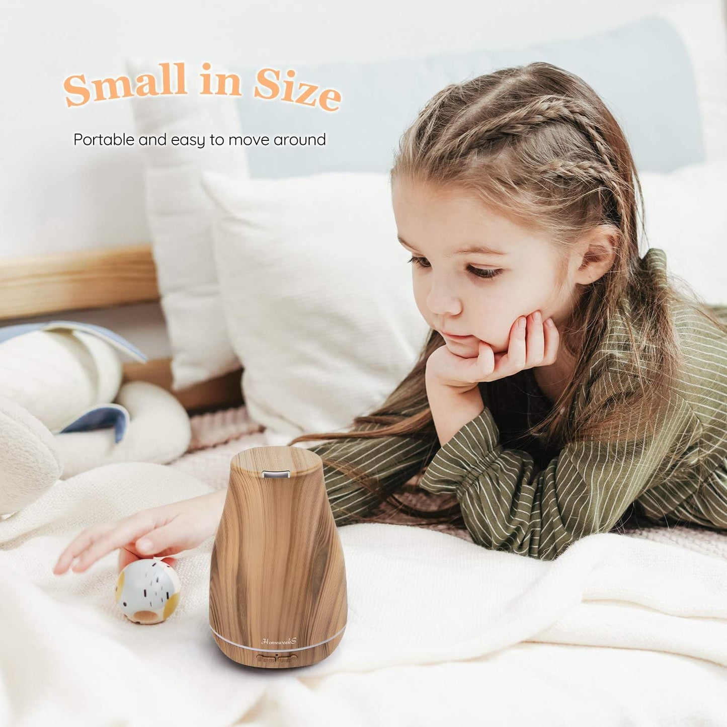 Homeweeks Diffusers, 100ml Colorful Essential Oil Diffuser with Adjustable Mist Mode, Auto Off Aroma for Bedroom/Office/Trip (100 ML 1 Pack)