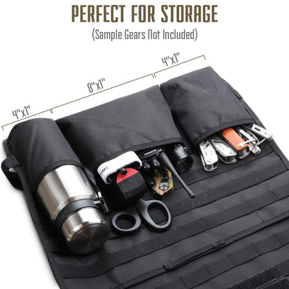 WYNEX Car Seat Back Organizer, Tactical Molle Vehicle Panel Universal Fit Car Backseat Cover Protector with 3 Storage Pouch - 2 Packs