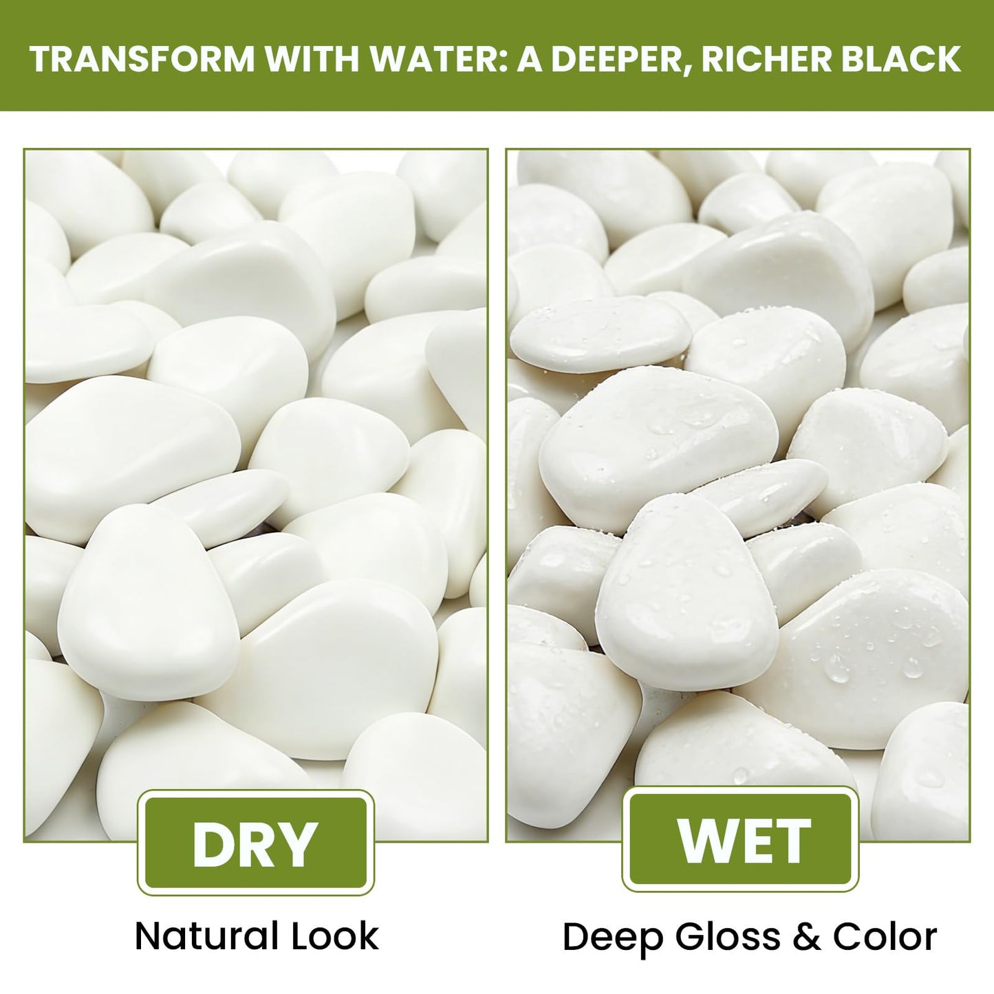 1-2 Inch White River Rocks, 6LB Polished Natural Decorative Pebbles for Indoor Plants, Planters, Vase Fillers, Fish Tank Rocks, Aquarium Decor, Garden Landscaping & Outdoor DIY