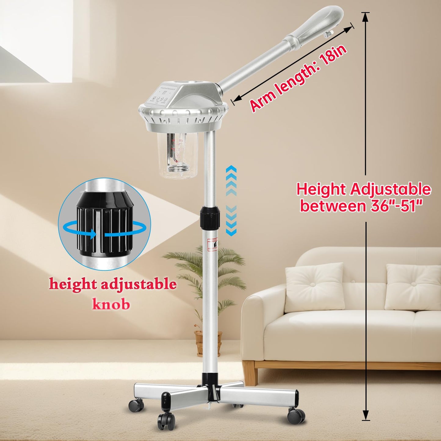 Professional Facial Steamer for Deep Hydration,2in1 Ozone Face Steamer with 5X Magnifying Lamp,Suitable for Home Use or Beauty Spa Deep Cleansing and Hydration
