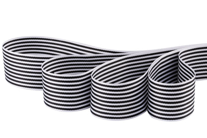 Joycrosso 1-1/2 Inch Wide Black and White Striped Ribbon, Great for Wedding Gift Wrapping Home Décor Floral Arrangement, 25 Yards-Roll