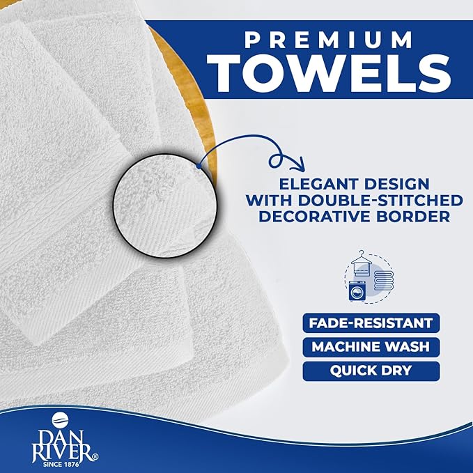 DAN RIVER 8 PC Luxury Bath Towels