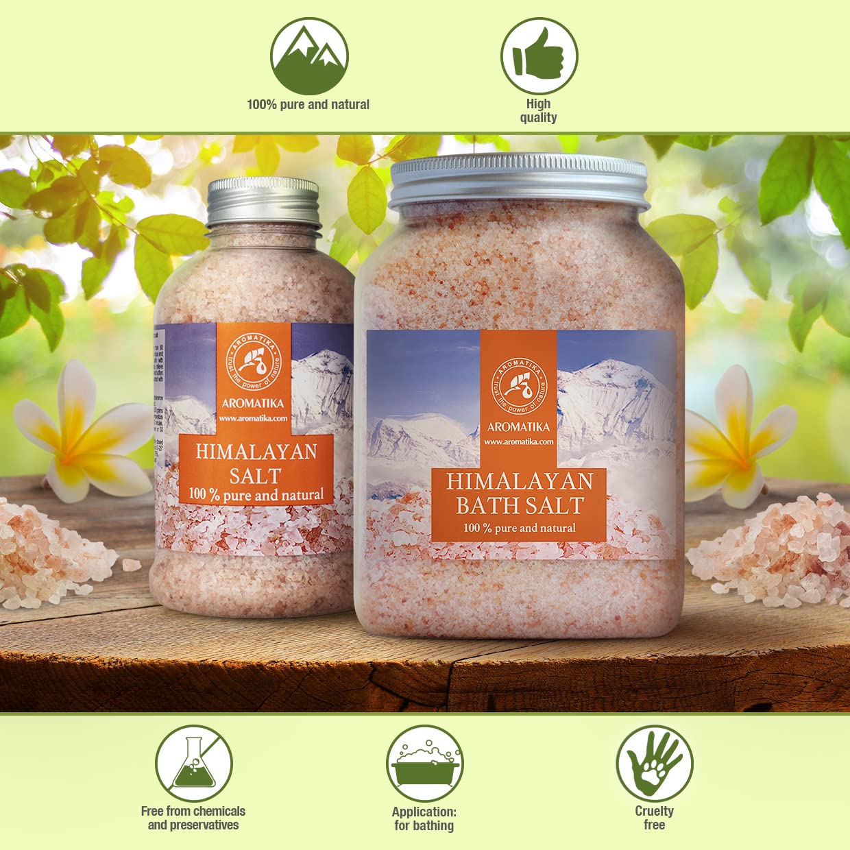 Himalayan Pink Crystals – Natural Mineral Salt – 2 × 46 oz Set – Coarse Crystals for Bath, Spa, and Home Relaxation – Skin Care, Body Soak, Aromatherapy