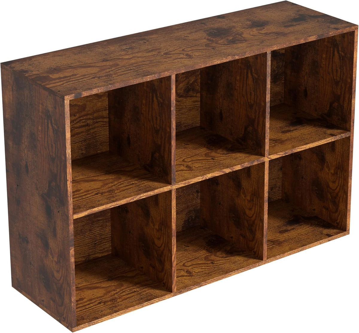 NewBeth Wooden 8 Cube Storage Organizer with Closed Back Panel,Brown Cube Shelf Cubby Storage Organizers with Compartments for Living,Bookshelf,Organizers Easy to Install (Retro Brown, 8 Cube)