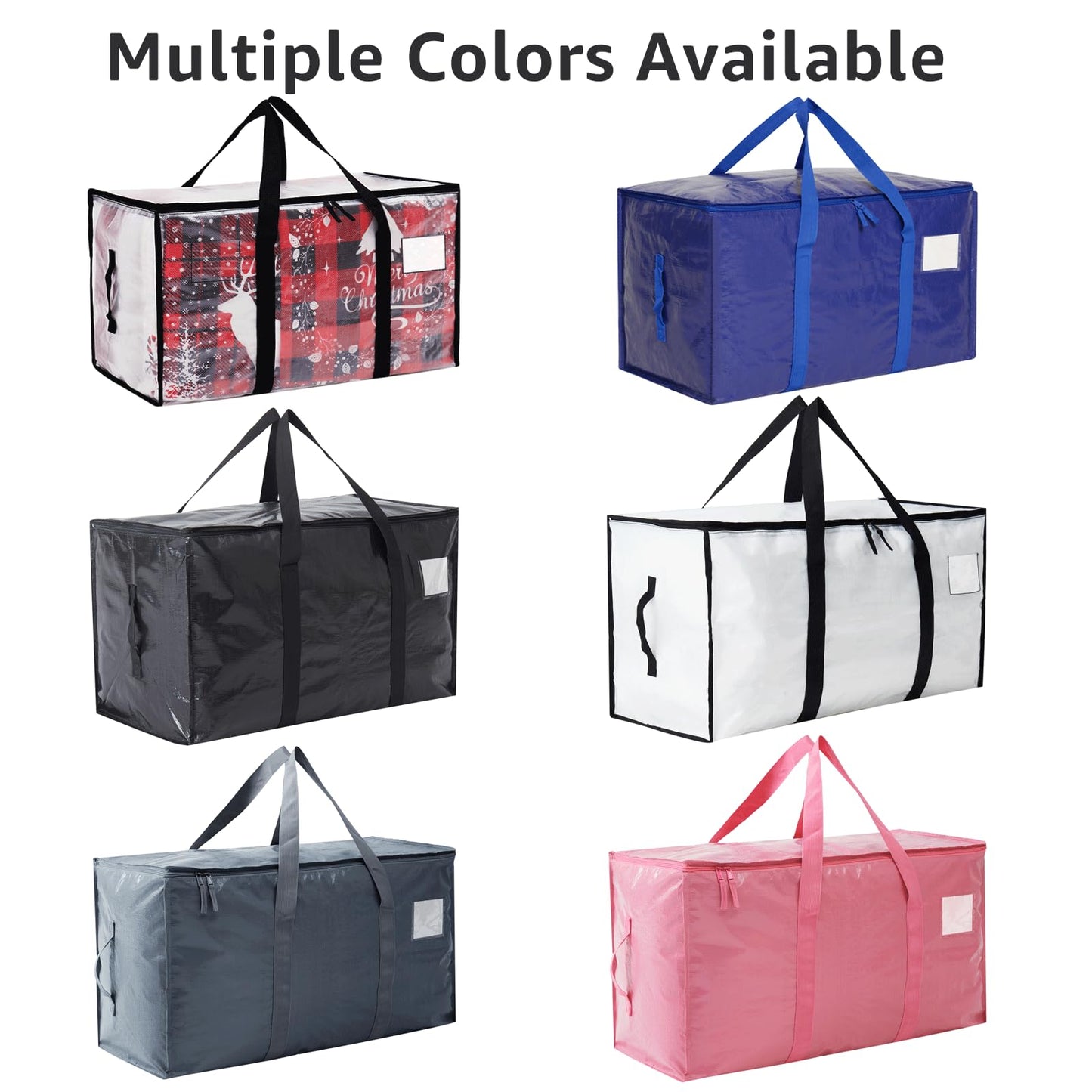 Moving Bags Heavy Duty Extra Large, Alternative for Moving Boxes & Moving Supplies,Clear Storage Bins with Lids, Plastic Packing Tote, Storage Bags for Clothes with Handles & Zippers(Clear, 6 Pack)