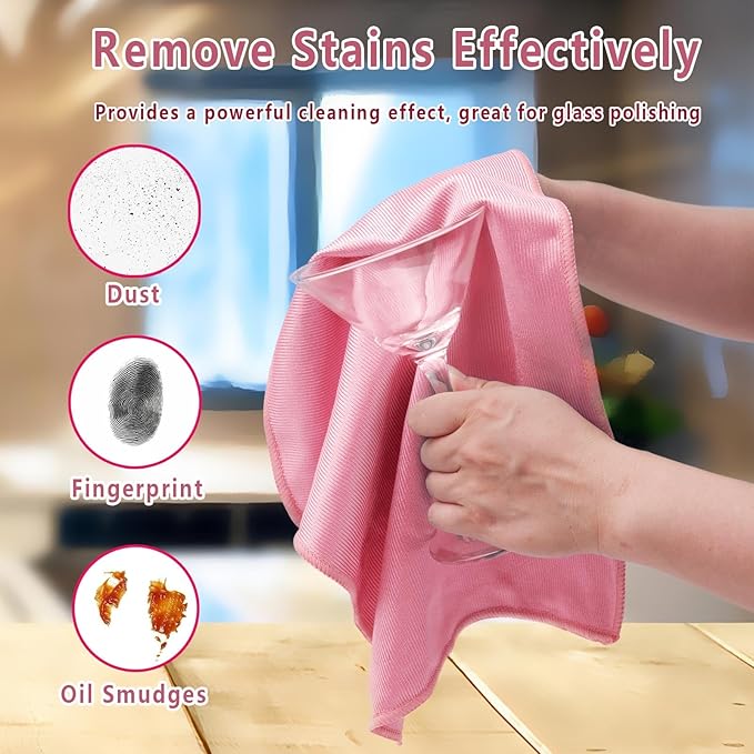 6 Pack Glass Cleaning Cloth Microfiber Cleaning Cloth