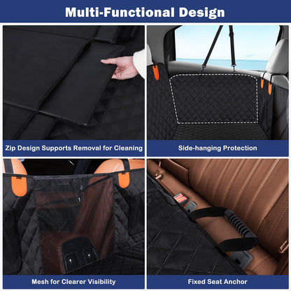JOEJOY Back Seat Extender for Dogs - Dog Car Seat Cover for Dogs Waterproof & Foldable, Non-Slip Back Seat Cover with Hard Bottom for Cars, Trucks and SUVs, Suit for Travel Camping