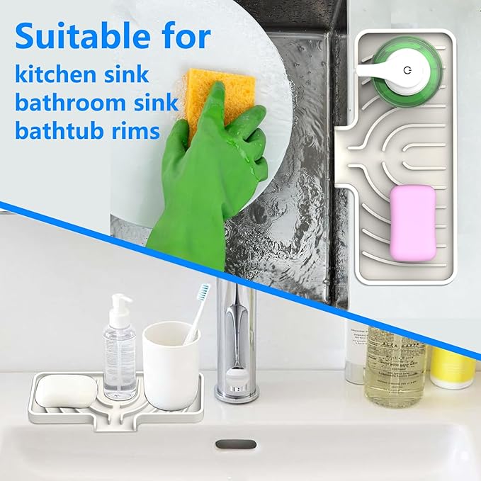 Sponge Holder for Kitchen Sink, Dish Sponge Holder & Soap Tray