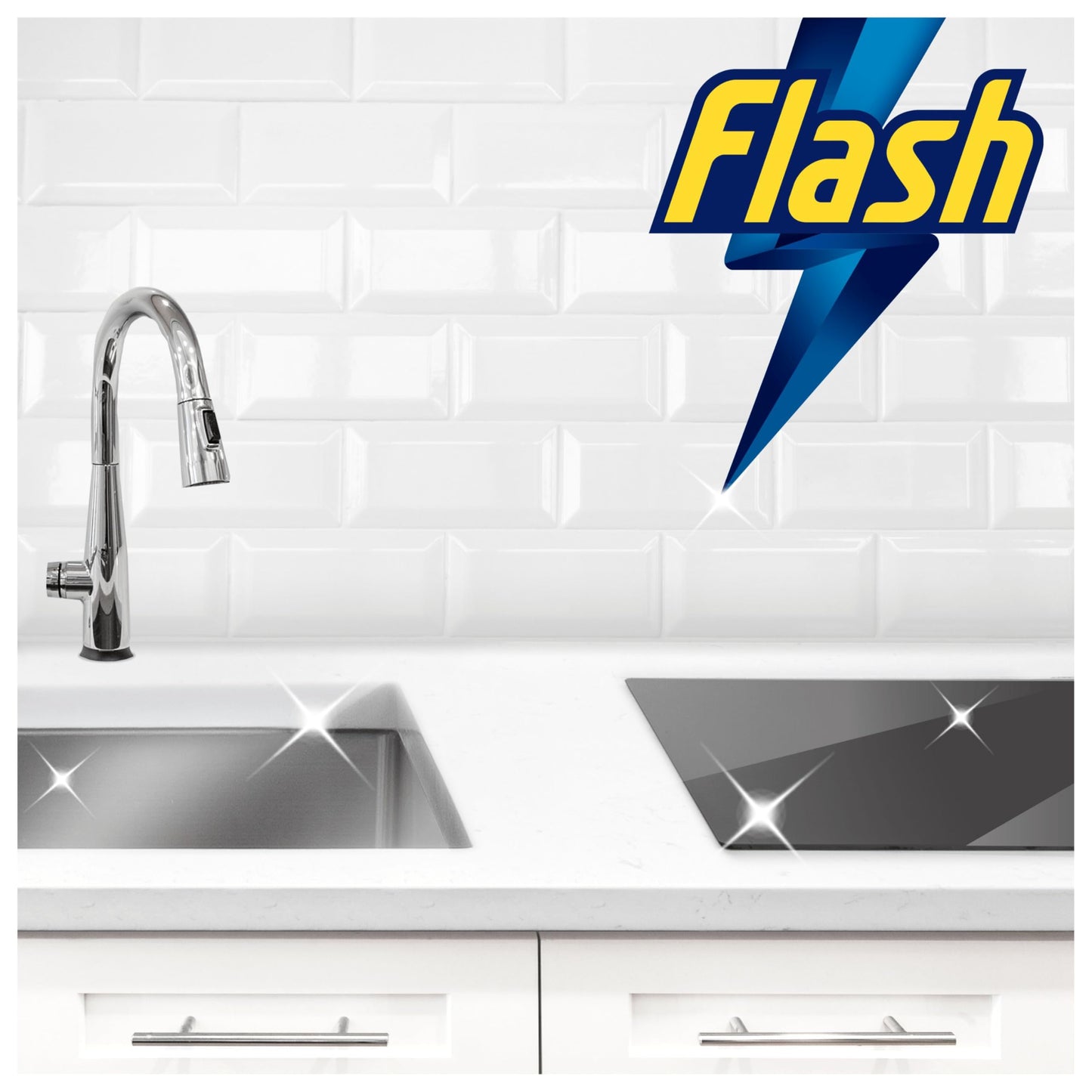 Flash Kitchen Cleaner Spray, 8 Litres (800 ml x 10), Kitchen Cleaning, Citrus Fresh