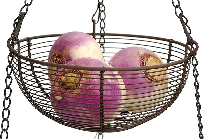 RSVP International Hanging Storage Collection 3-Tier Baskets, Bronze Woven Wire