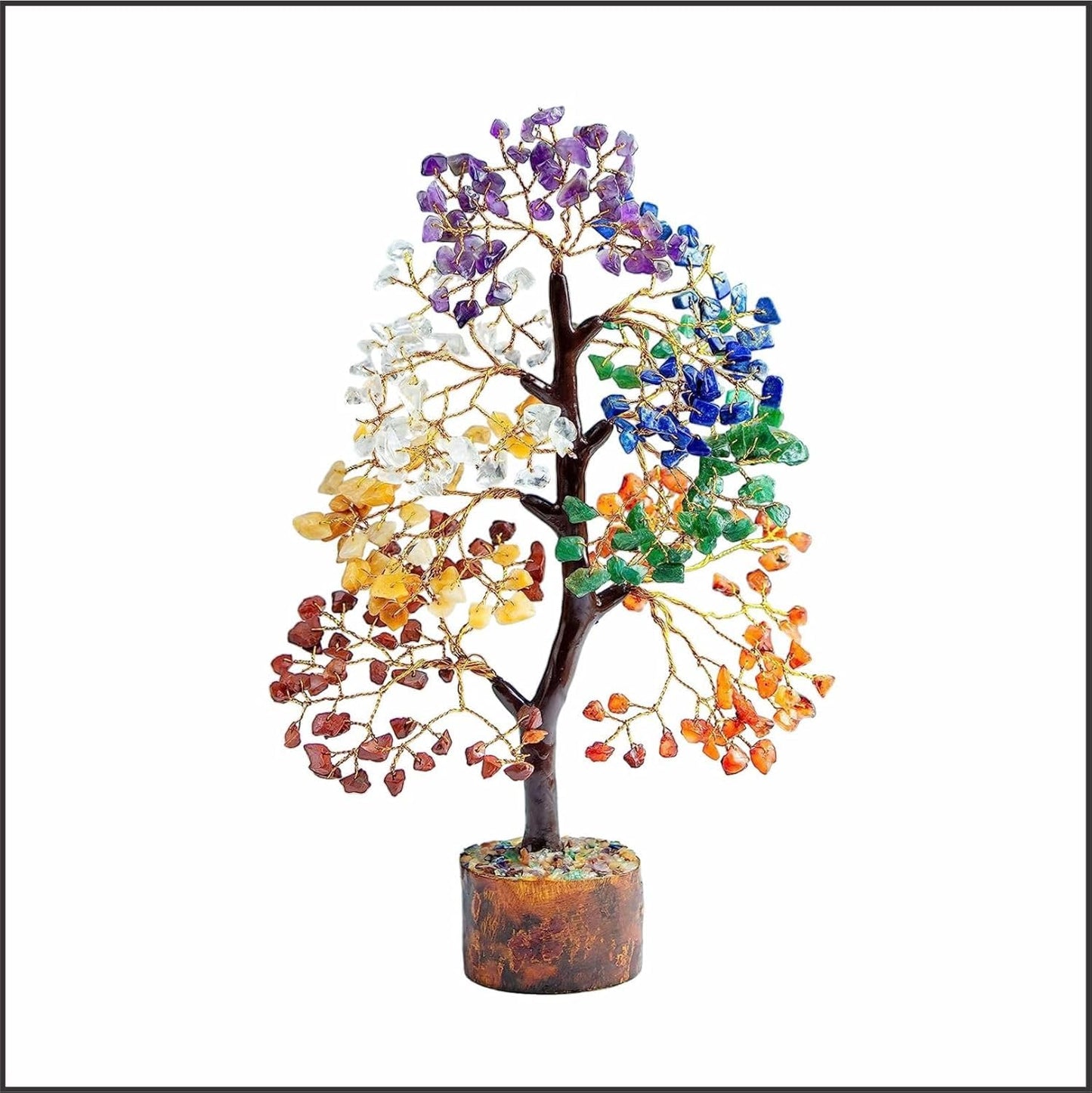 Seven Chakra Gemstone Tree – Handmade Feng Shui Crystal Bonsai for Healing, Meditation, Positive Energy, Wealth & Spiritual Home Decor Gift