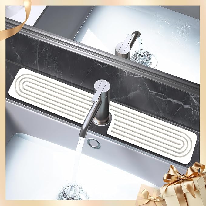 Stone Faucet Mat for Kitchen Sink, Diatomite Quick Dry Kitchen Sink Splash Guard