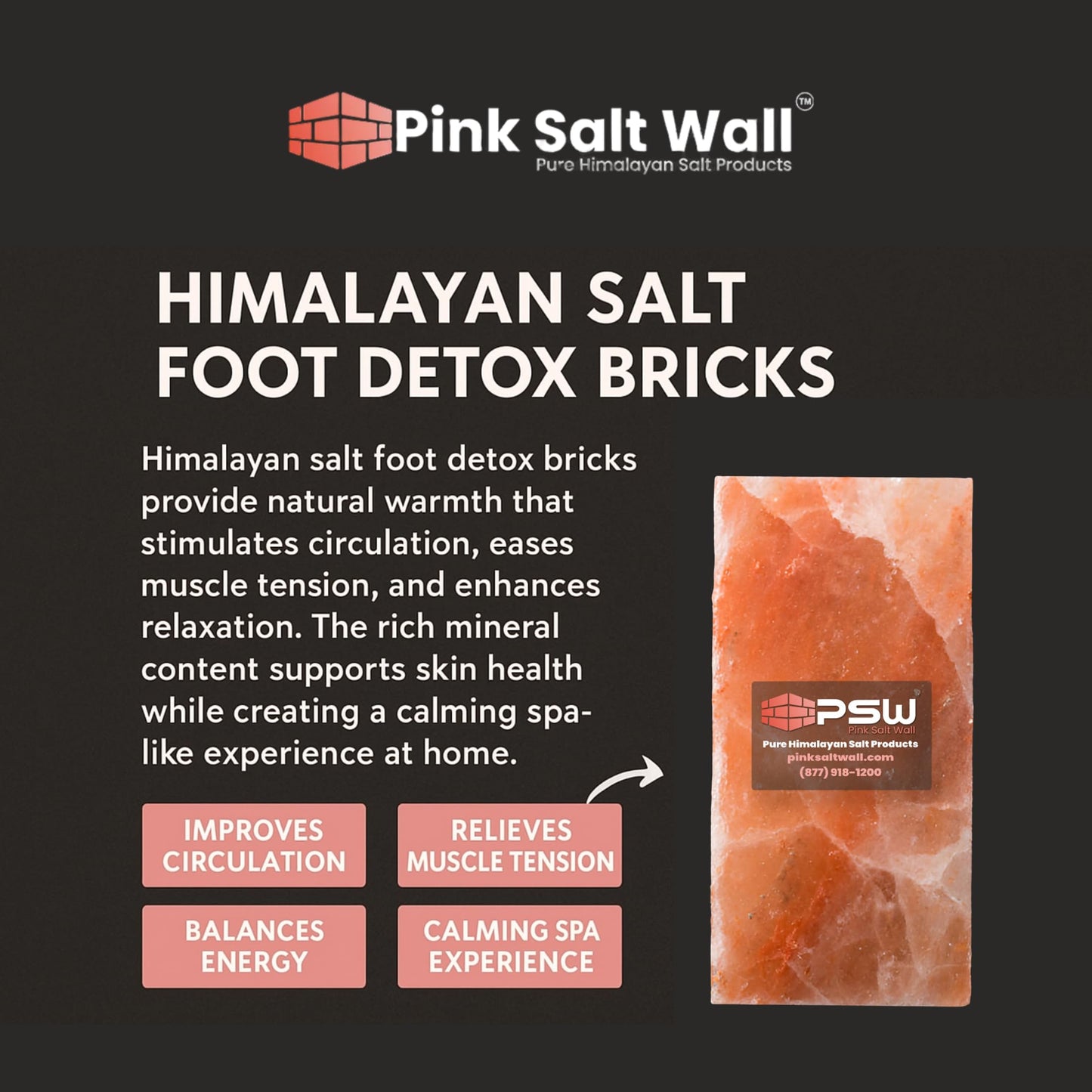 Himalayan Salt Foot Bricks Pair of Natural Pink Salt Blocks for Feet, Rest & Spa Stones Natural Salt Block, Salt Brick for Foot Soak, Relaxation & Odor Neutralizer