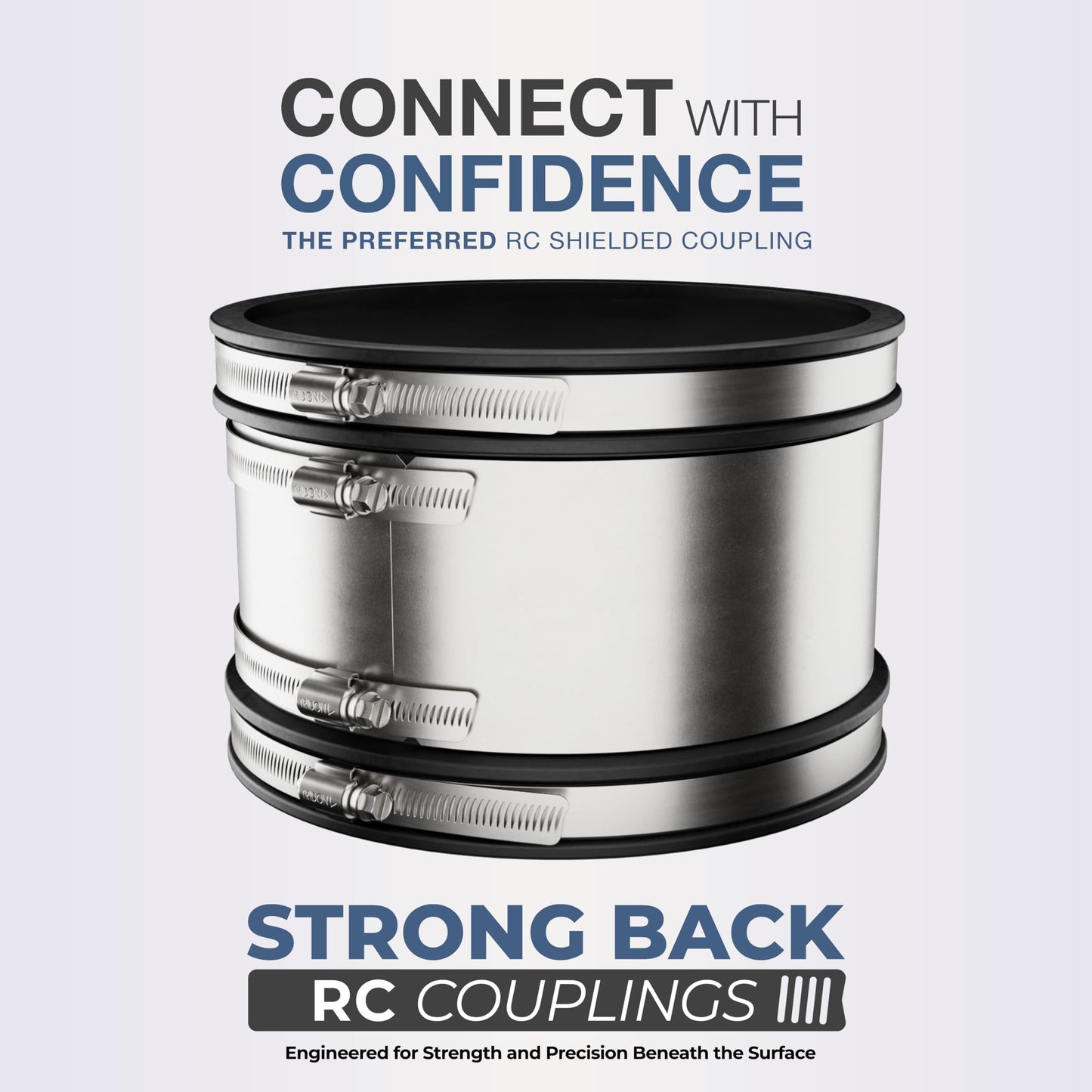 Fernco 1056-64RC Shielded PVC Pipe Coupling for Cast Iron, Plastic or Steel to Cast Iron, Plastic or Steel Plumbing Connections